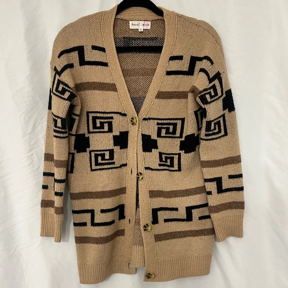 Hazel Moon Boho Southwestern Print Cardigan - Picture 5 of 5